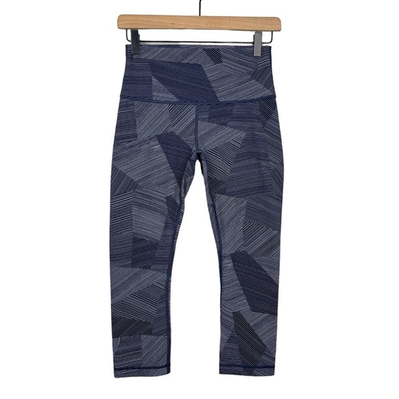 Lululemon Wunder Under Crop Leggings Womens 6 High Rise Printed Pull On Luxtreme - Picture 1 of 8